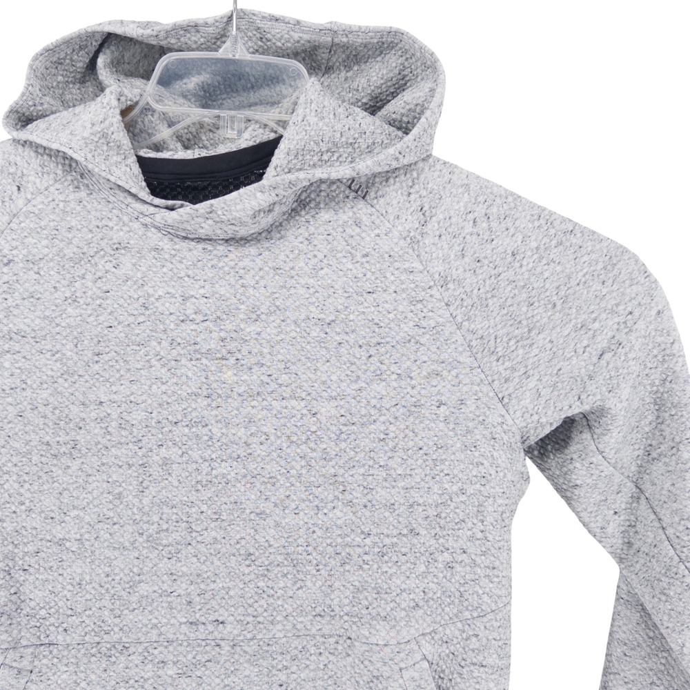 Lululemon Mens XS At Ease Hoodie Grey Textured Pullover M3BF7S Athleisure